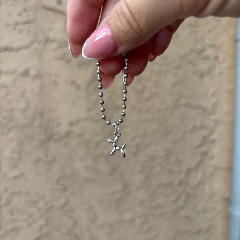 Silver balloon dog Stanley Handle Charm